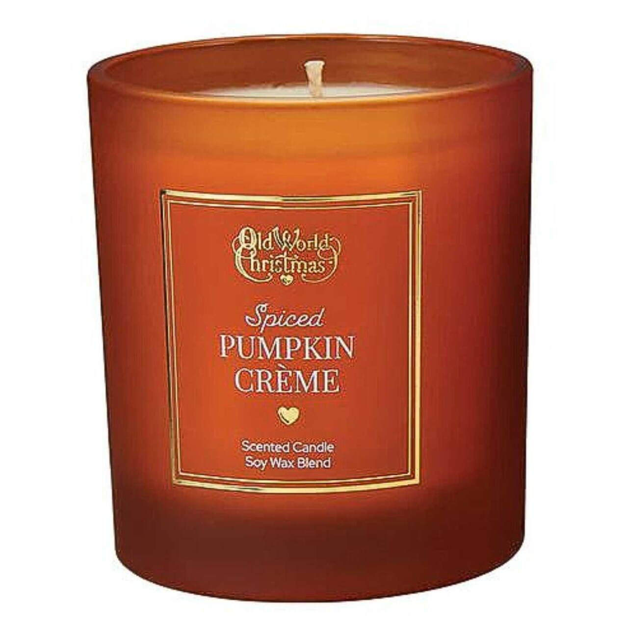 Old World Christmas 3.5 Inch Pumpkin Creme Scented Candle Thanksgiving Flame Candle ,